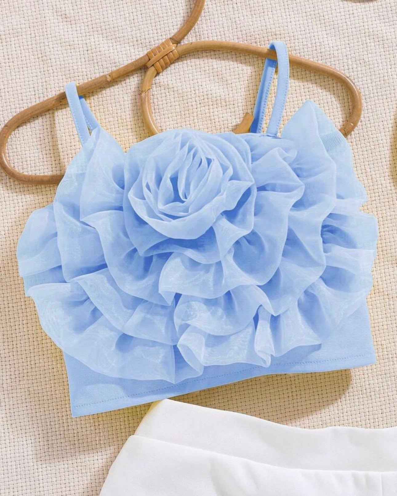 3pc set Baby Blue bow shirt, Shorts and Bag