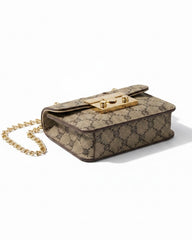Vintage Chain Mini Crossbody Bag – Gold Lock Edition
