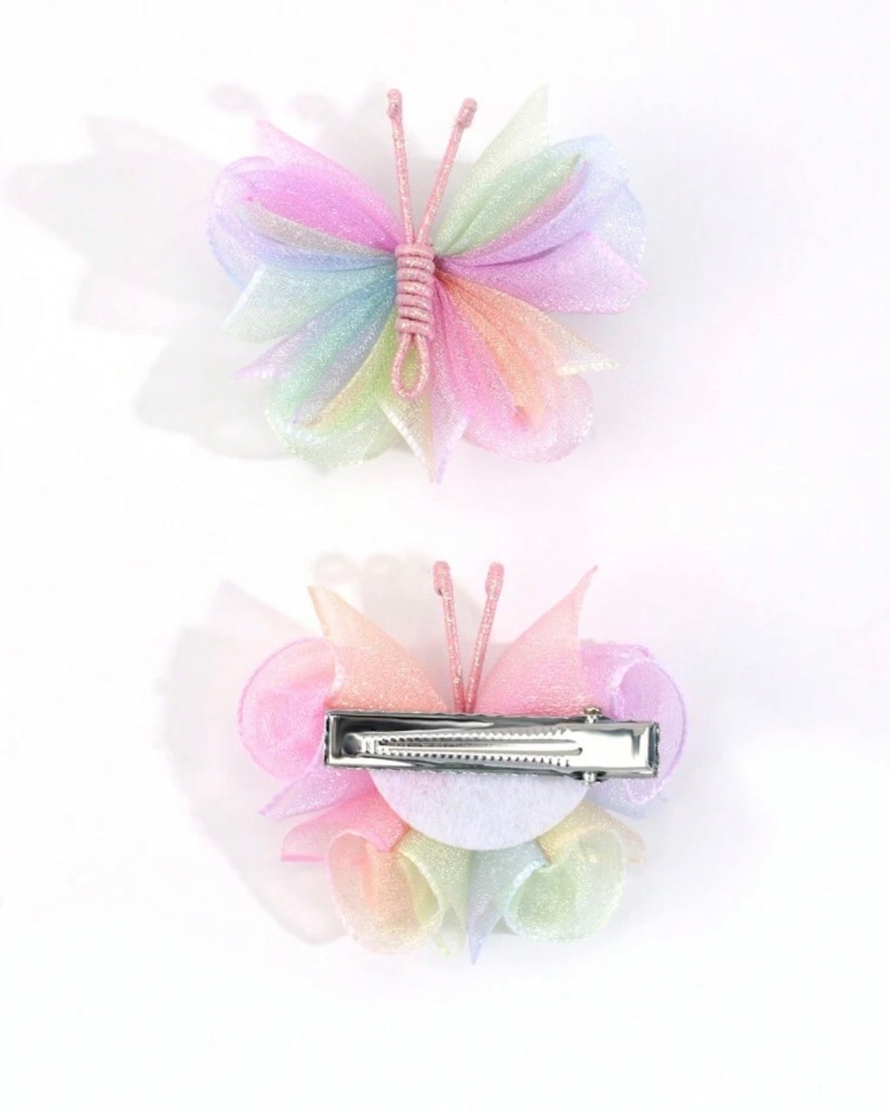 2pcs Premium Chiffon Rainbow Hair Clips