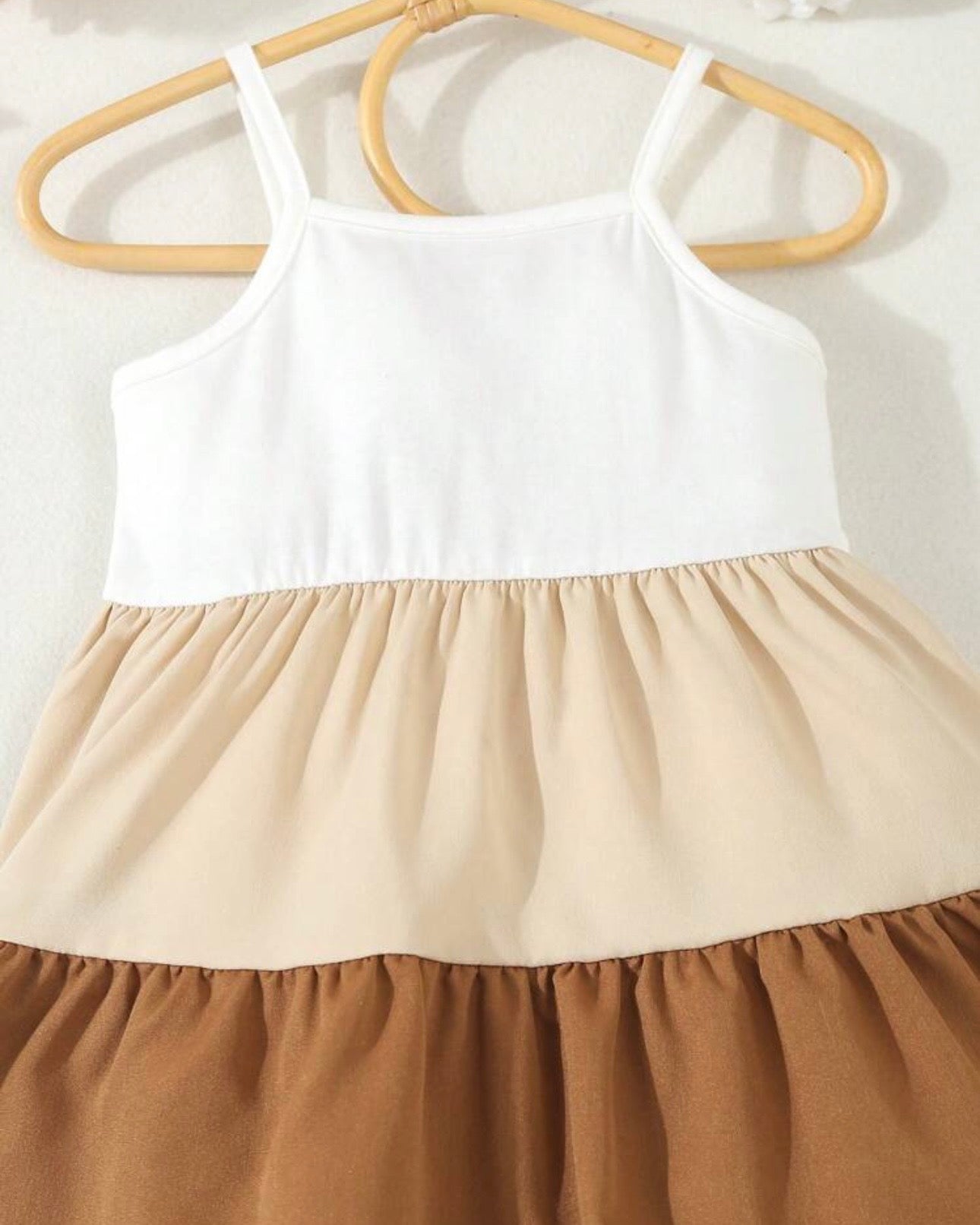 Baby Girl Brown Colorblock Dress