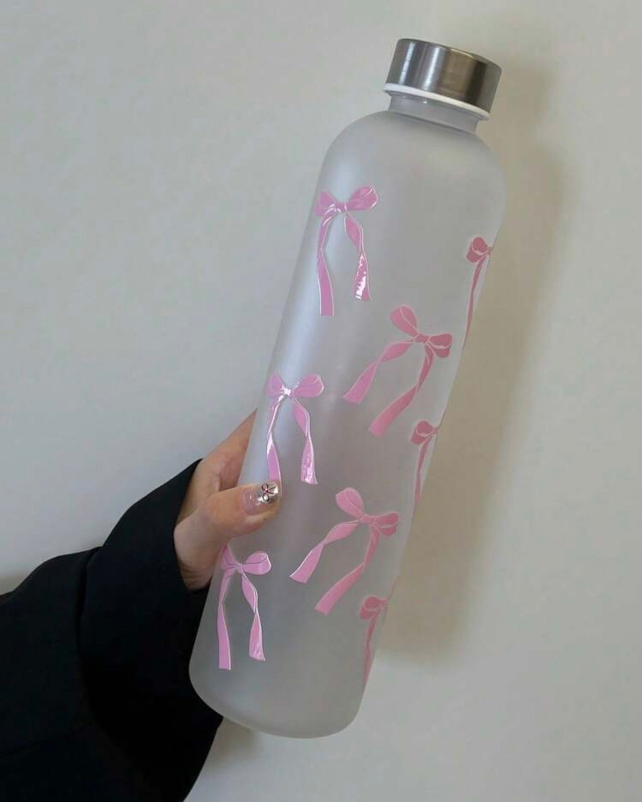 1000ml Bow Print Matte Water Bottle