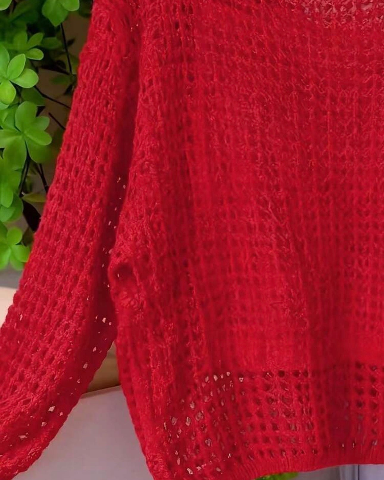 Casual Loose Solid Color Hollow Out Slouchy Semi-Sheer Thin Knit Top (6 Colours)
