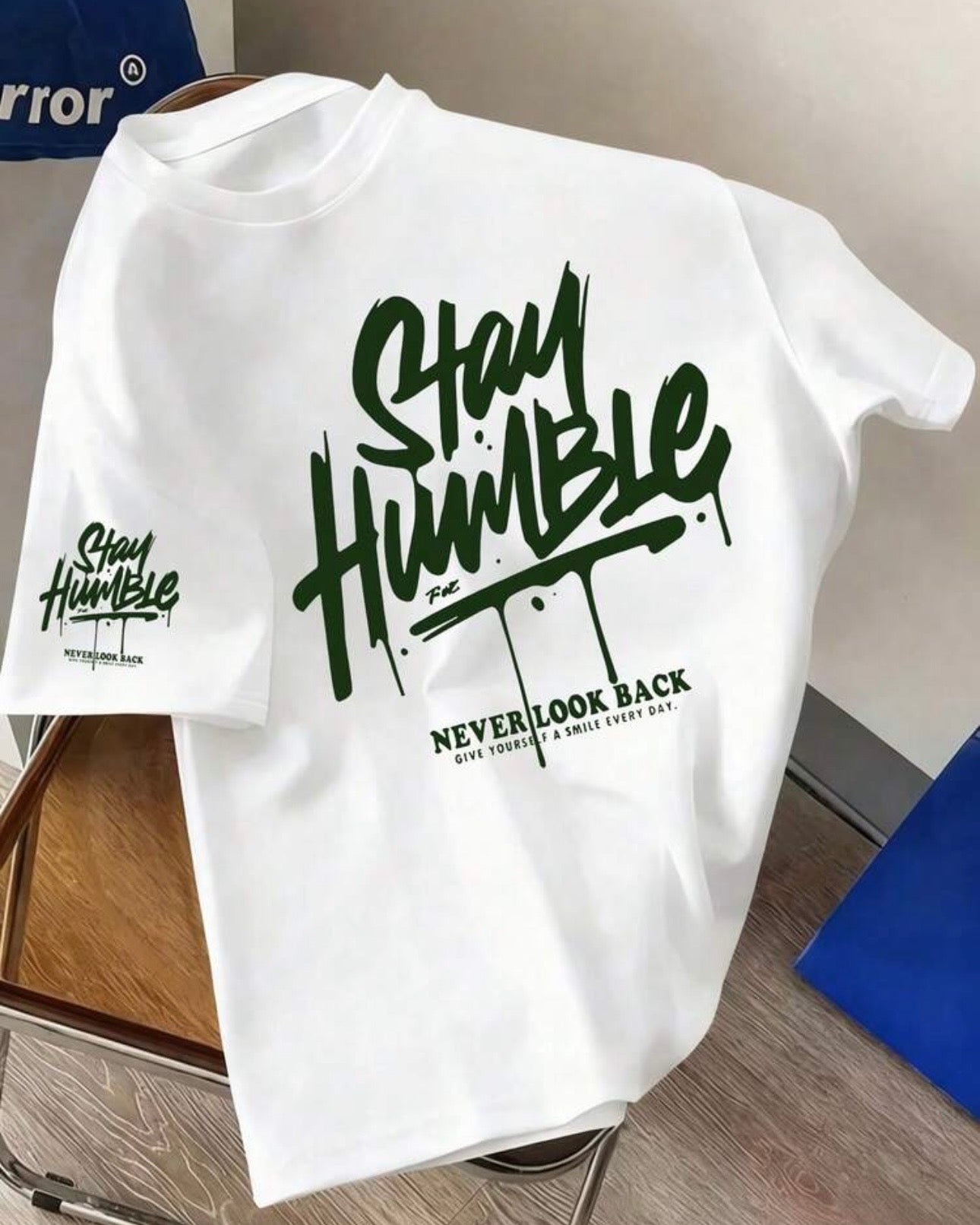 Boys’ Stay Humble Printed White T-Shirt