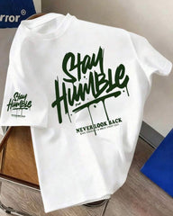 Boys’ Stay Humble Printed White T-Shirt