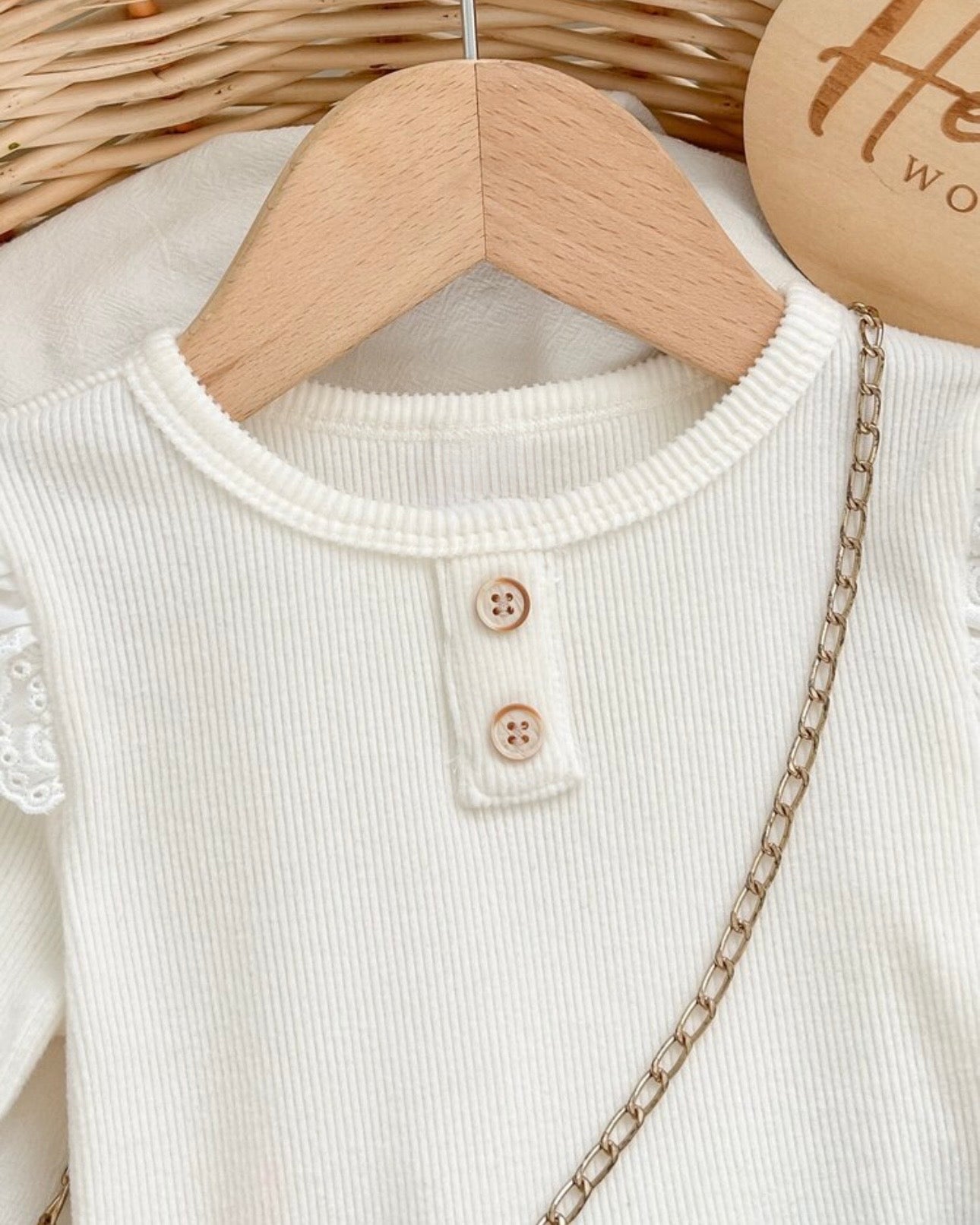 Baby Girl Lace Top & Corduroy Shorts