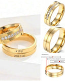 Custom Golden Premium Quality Inner and Outer Engraved Couple Rings