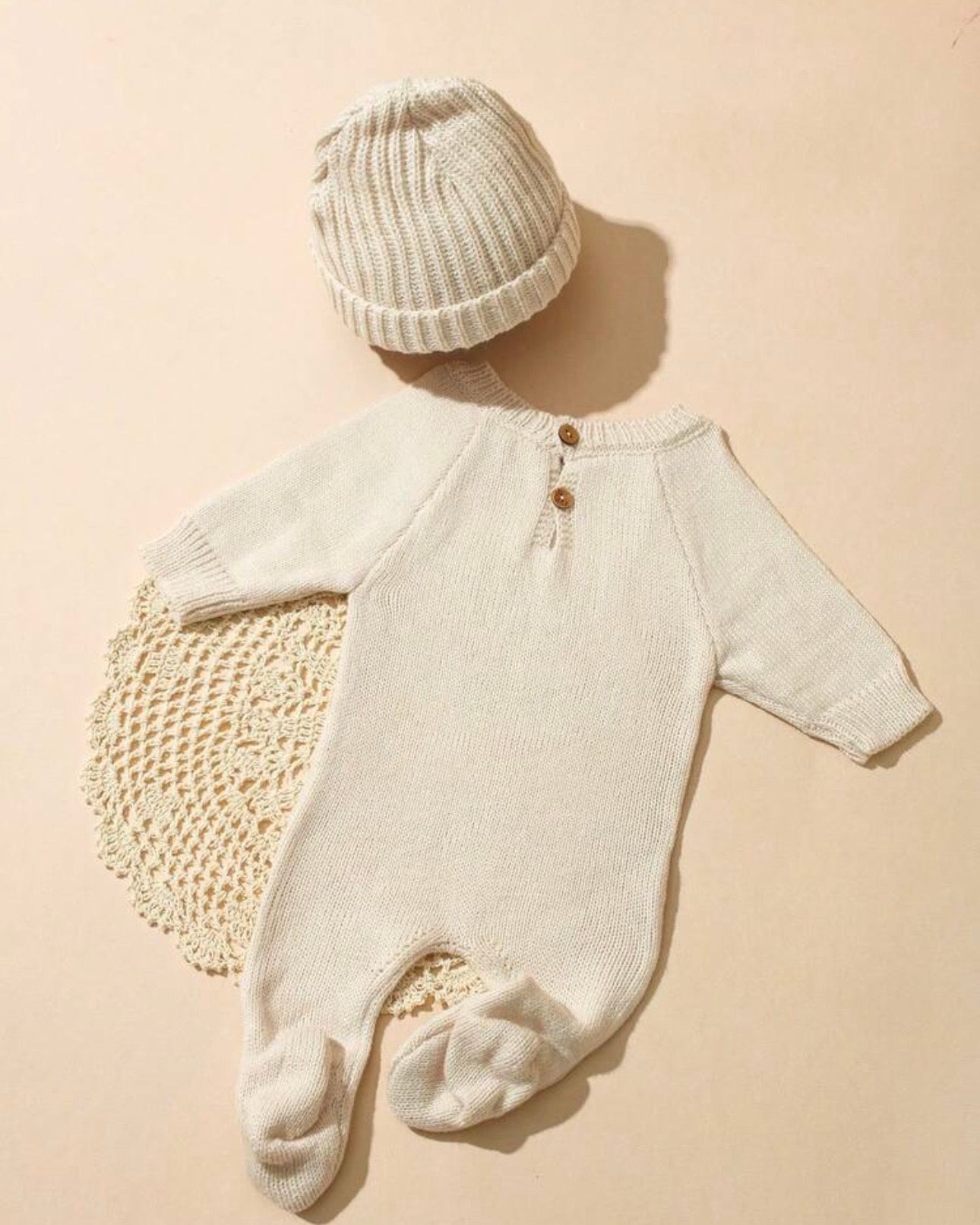 2Pcs Set Hello I'm Here Embroidery Newborn Photography Outfits (4 Colours)