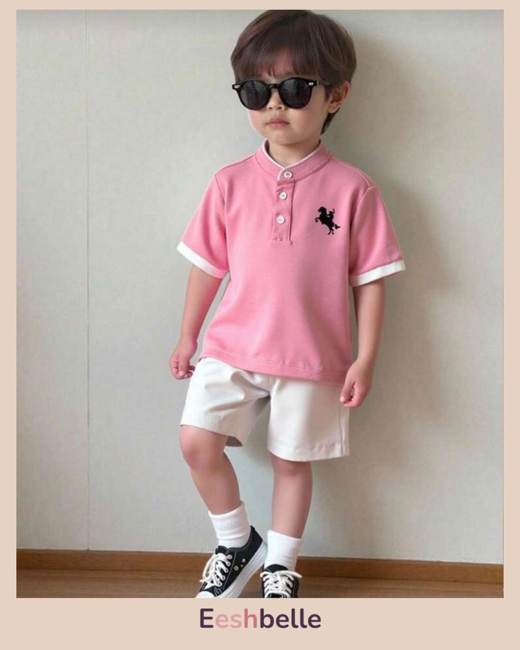 Boys Collar Polo Shirt and Shorts Set