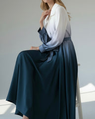 Exquisite & Elegant  Plus Size Ombre Color Long Sleeve Woven Dress