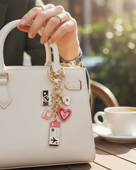 Pink Heart Travel Bag Charm Keychain 💗✈️