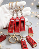 Red London Telephone Booth Keychain – Classic British Souvenir