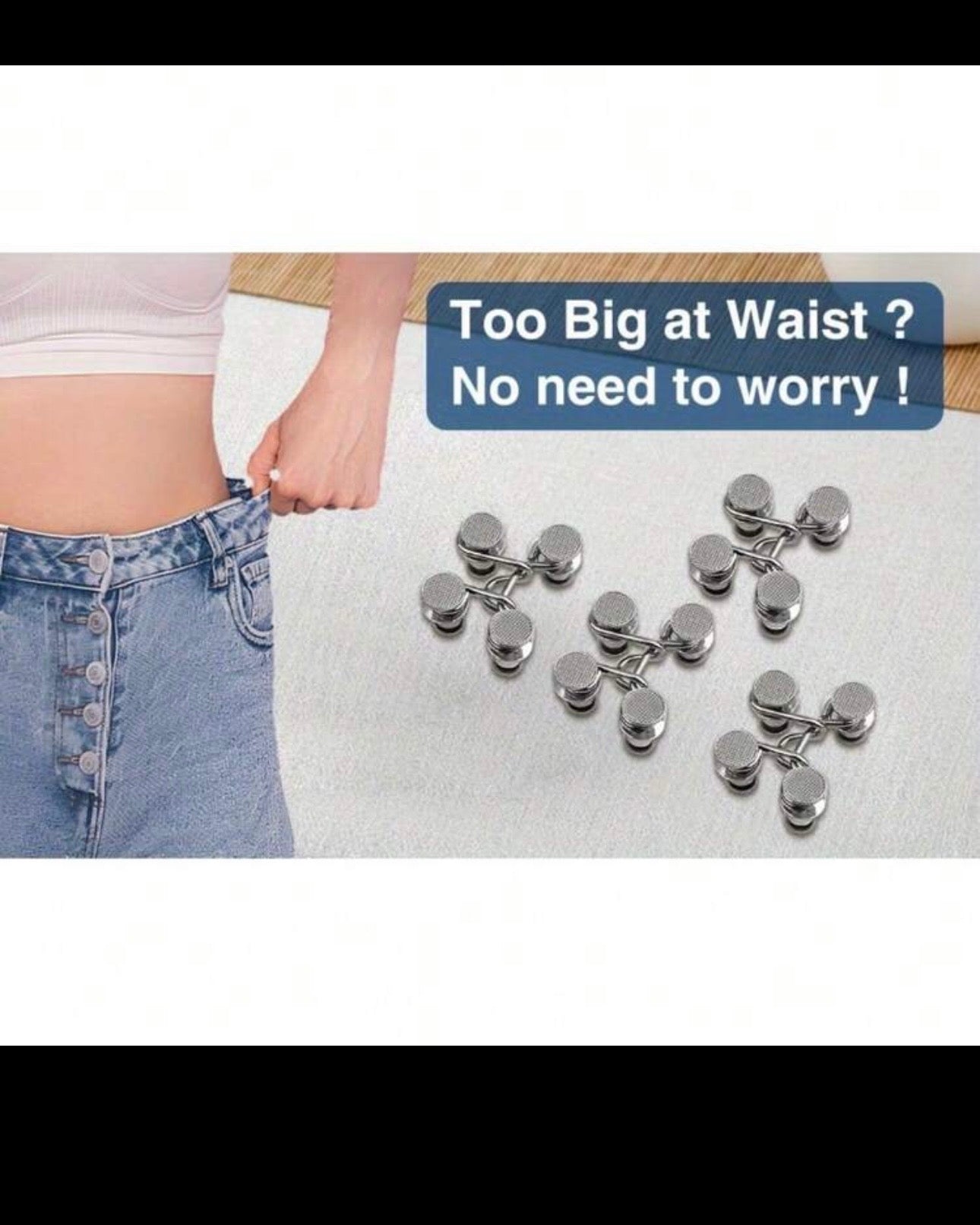 2 Pairs of Waist Cinchers / Buckle for Jeans Adjustment