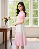 Teen Girls 2-Piece Pink Floral Print Pleated Dress & Cardigan Set