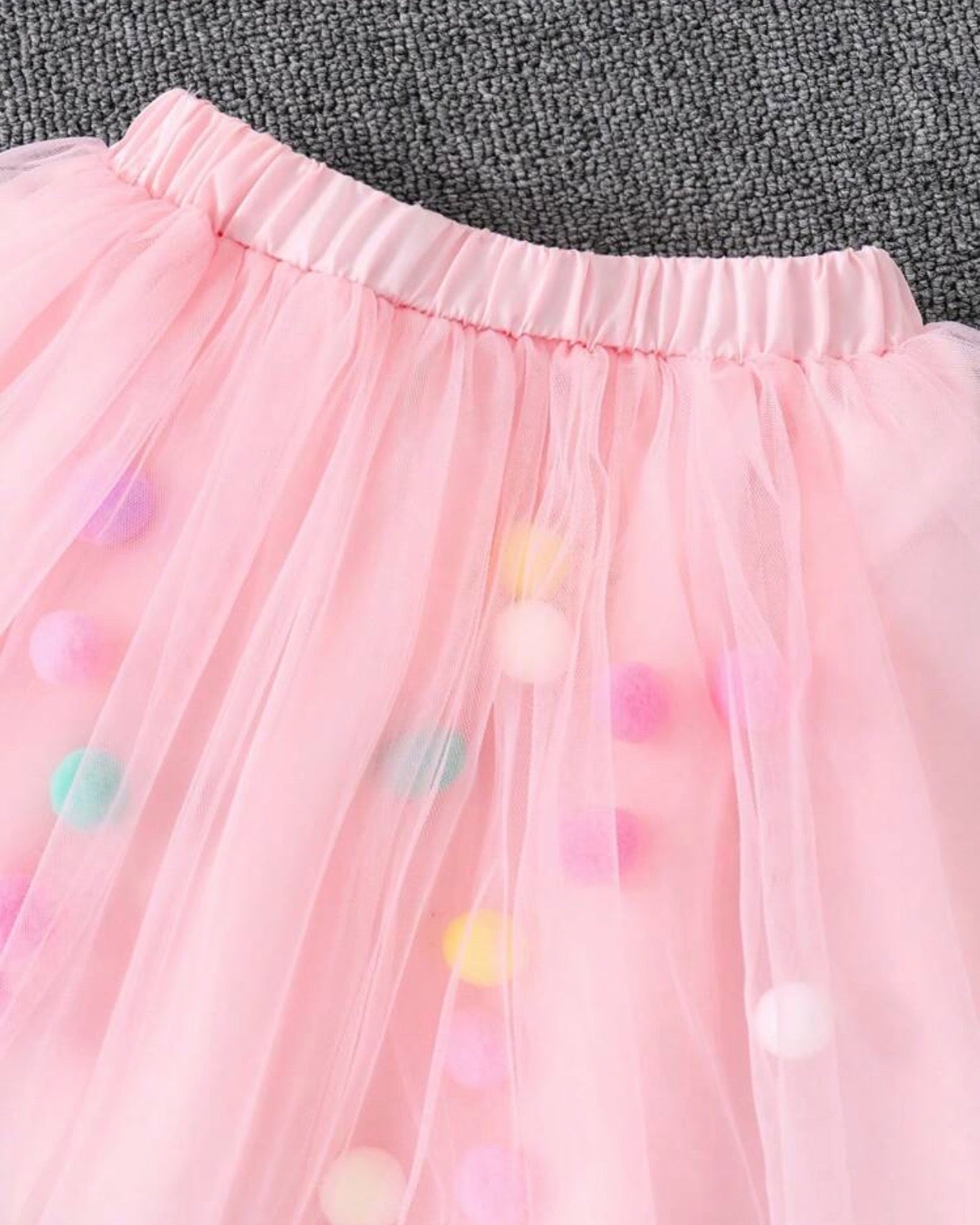 Girls Pink 3D Unicorn Cap Sleeve T-Shirt & Mesh Skirt 2-Piece Set