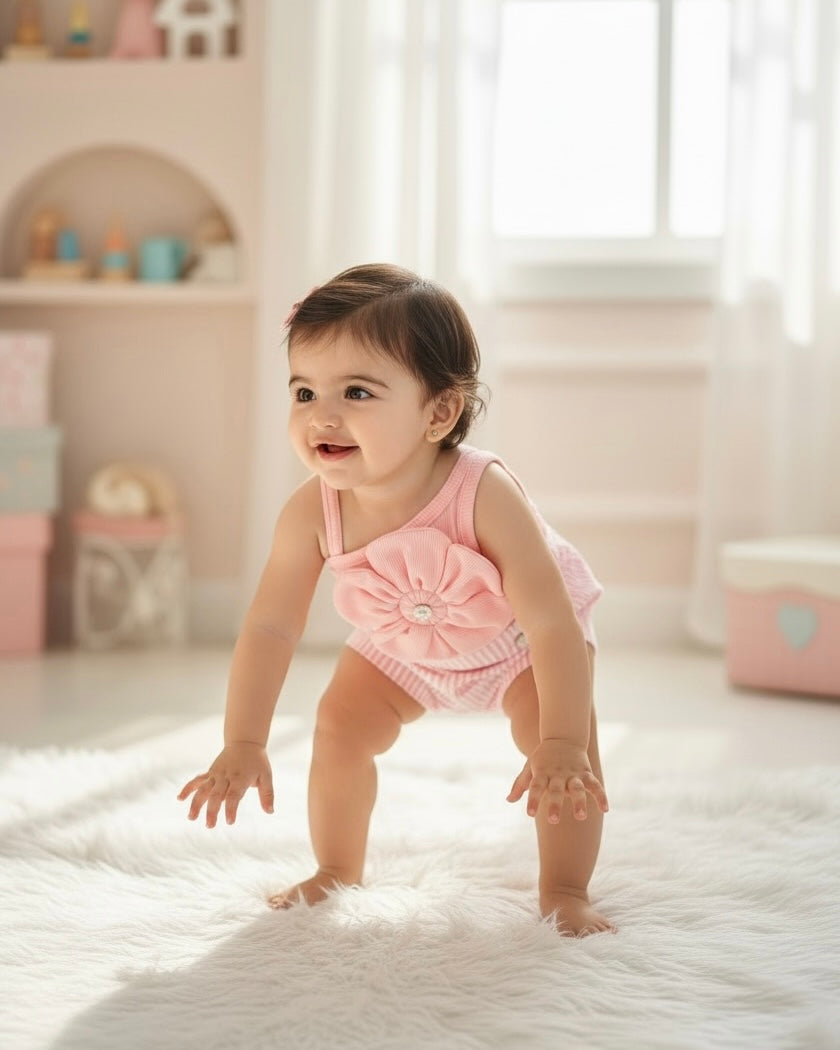 Pink Strap Top and Shorts Set