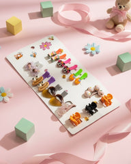 17 pcs Girls Hair Accessories Set – Clips, Ponytail Holders & Mini Claws
