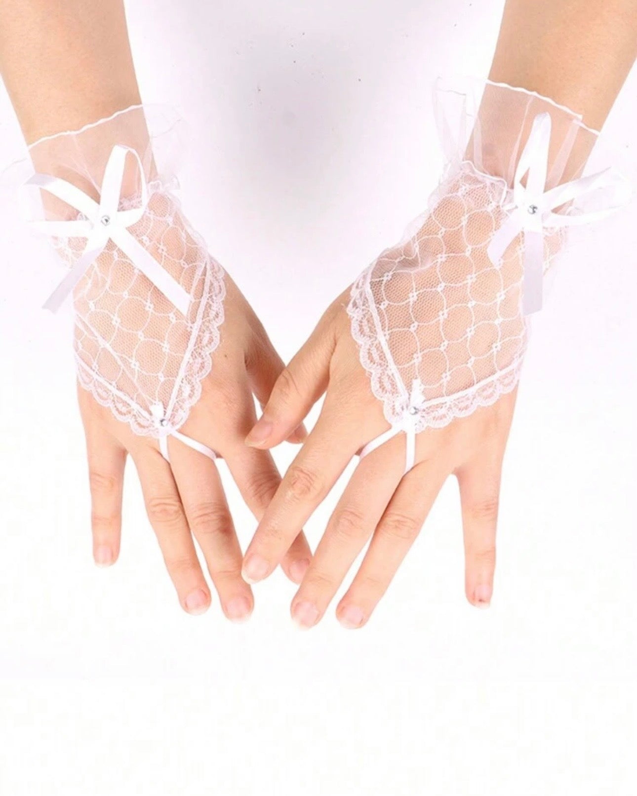 1 Pair Fishnet Gloves for Girls for Events