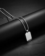 Men’s Urban Style Silver Tag Chain Necklace