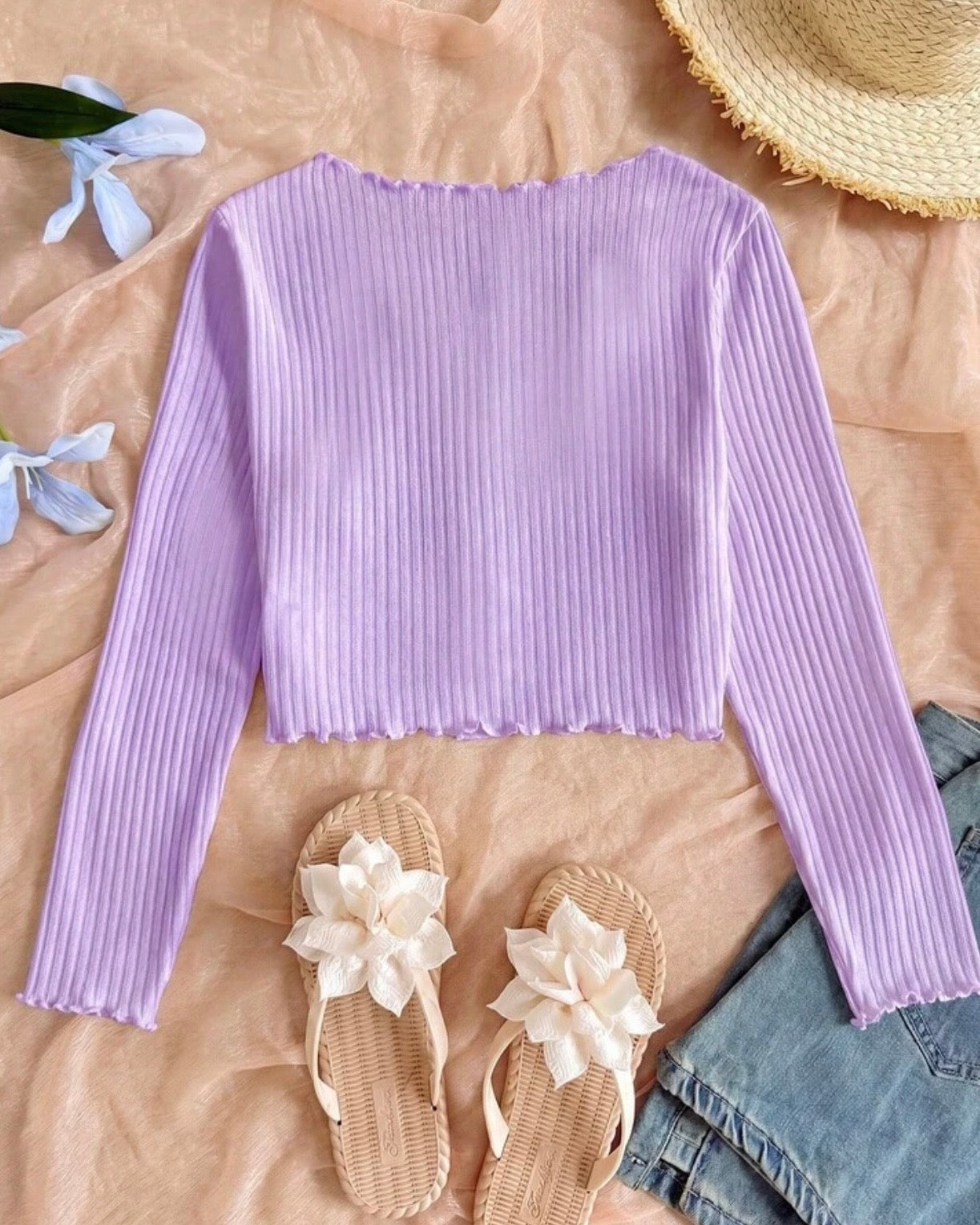 Tween Girls Ribbed V-Neck Ruffle Trim Button Front Cardigan