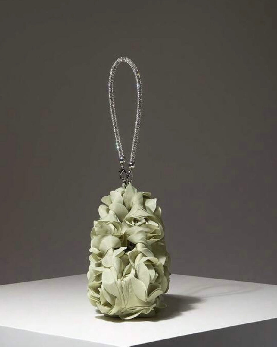 Pistachio Colour Elegant Floral Mini Wallet & Bridesmaid Party Clutch