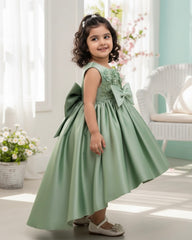Green Rose Bow Princess Dress