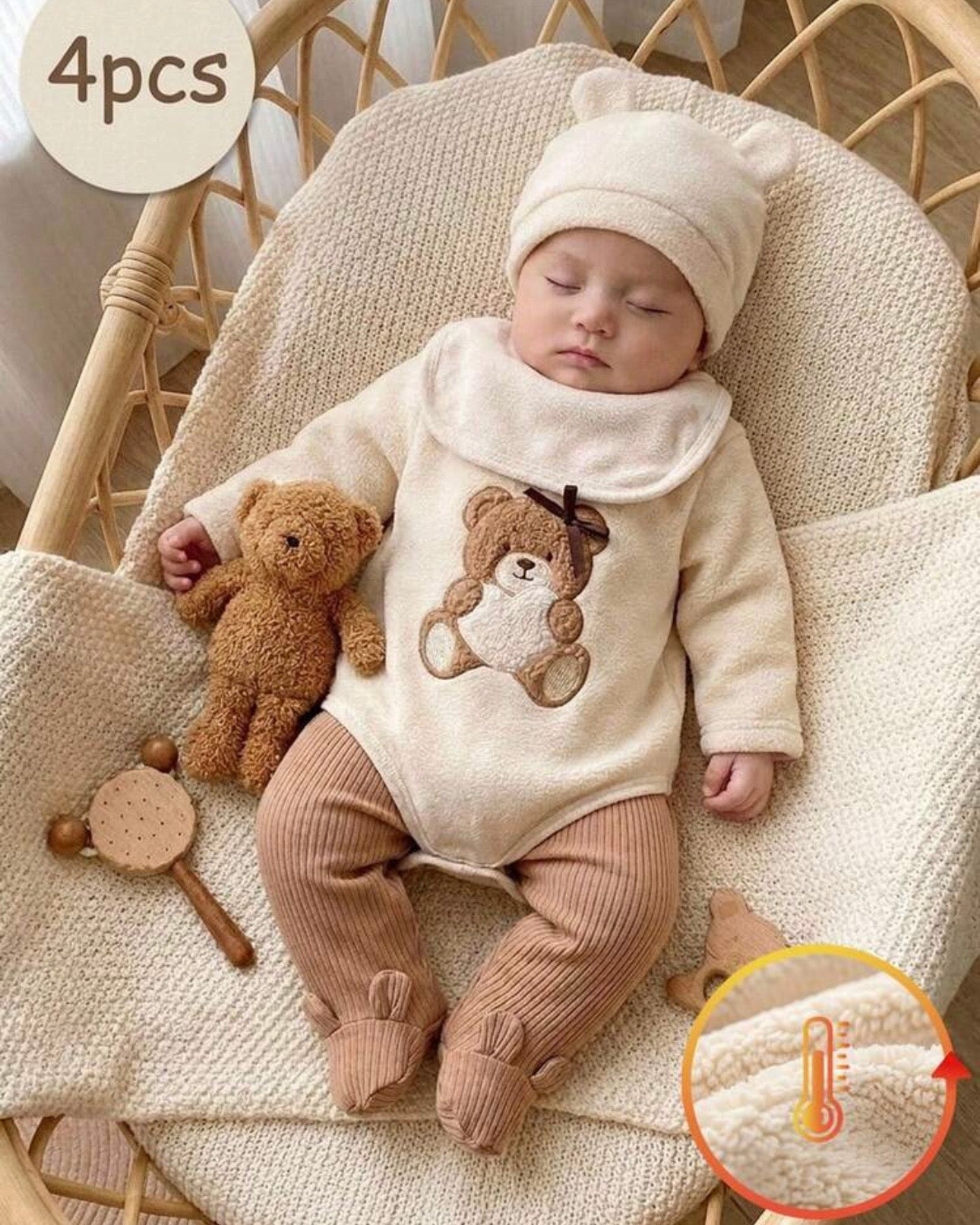 4pcs Fleece Newborn Starter Set