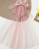 1pc Kids Deep Pink Birthday Hair Band With Crown Decor