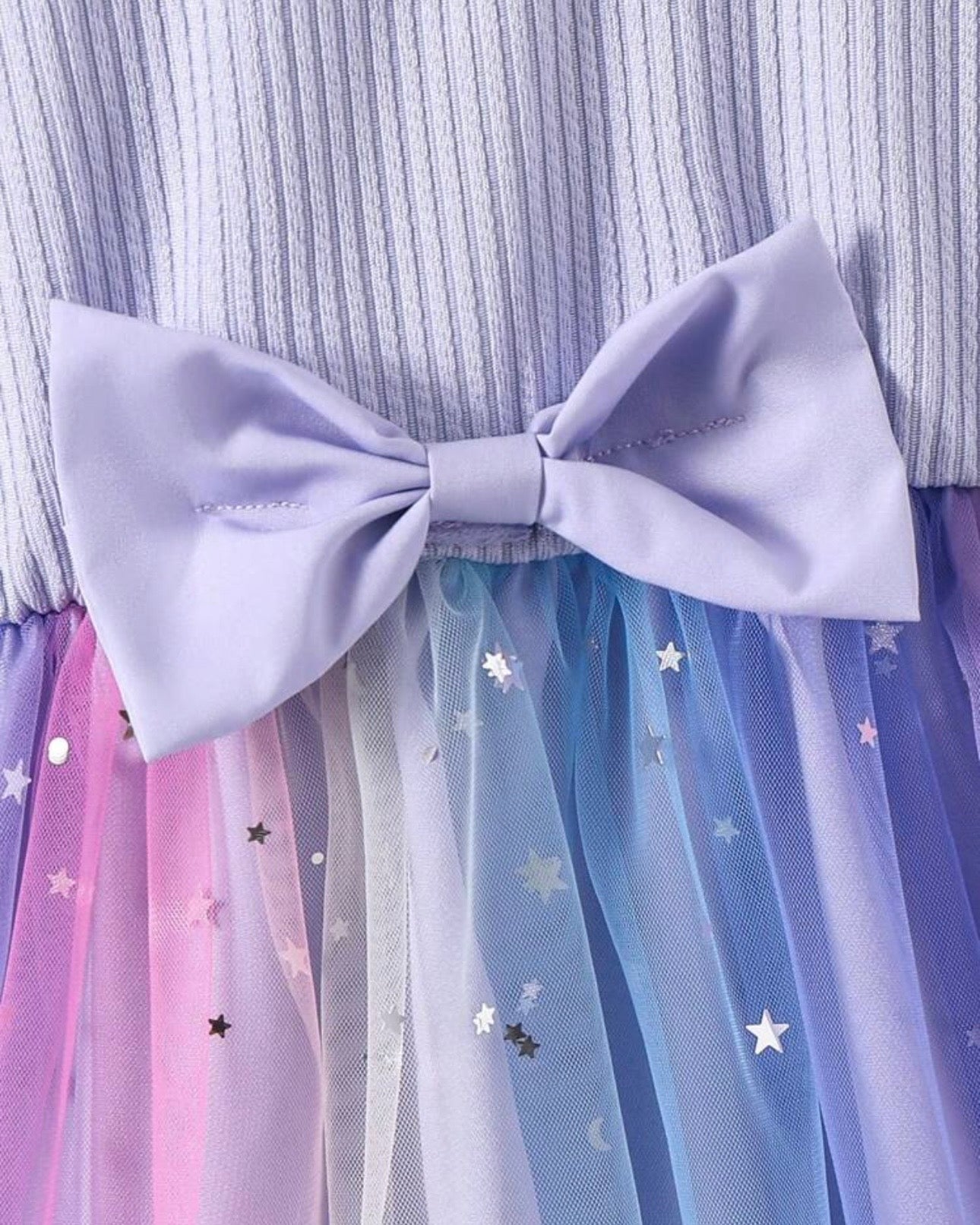 Girls Sleeveless Purple Starry Summer Dress