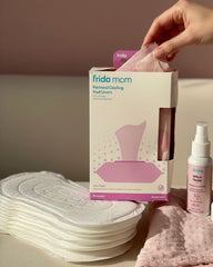 Frida Mom Perineal Cooling Pad Liners – Full Coverage Medicated Vaginal Pads with Witch Hazel (24 in Pack)