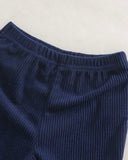 2pcs Baby Boy Bear Knit Pullover Sweatshirt & Blue Winter Pants