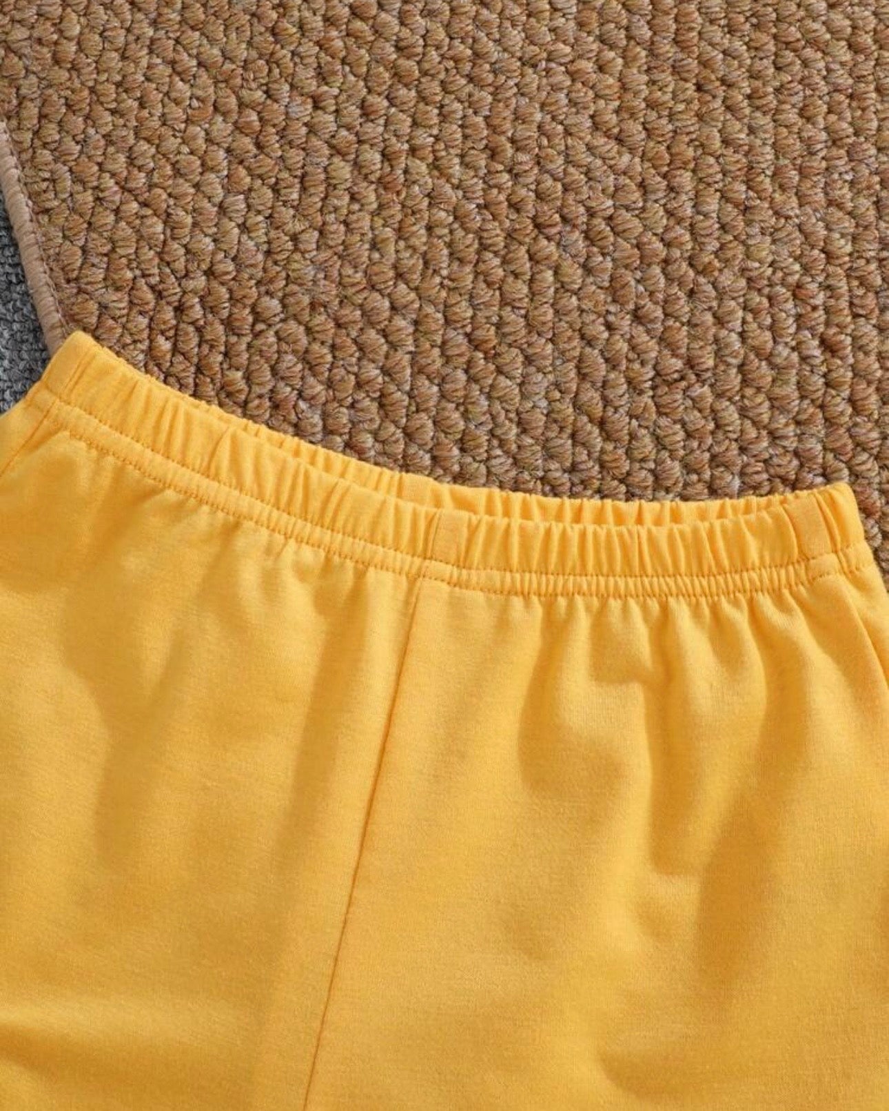 Baby Boy Bear White & Yellow Ribbed Summer Set