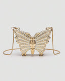 🦋 Mini Metallic Rhinestone Butterfly Clutch Bag