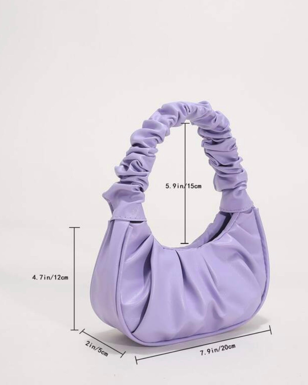 Purple Cloud Handbag for Women – Pleated Shoulder Bag