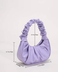 Purple Cloud Handbag for Women – Pleated Shoulder Bag