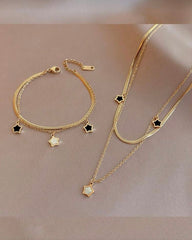 Double-Layered Star Shaped Bracelet & Necklace