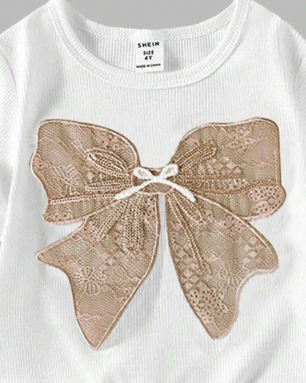 Tween Girls khaki Graphic Tee & Bow Pants Set