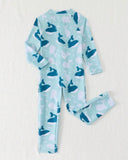 Boys Dolphin Print Long Sleeve One-Piece Swimsuit