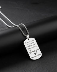 Men’s Meaningful Message Pendant Necklace – Thank You