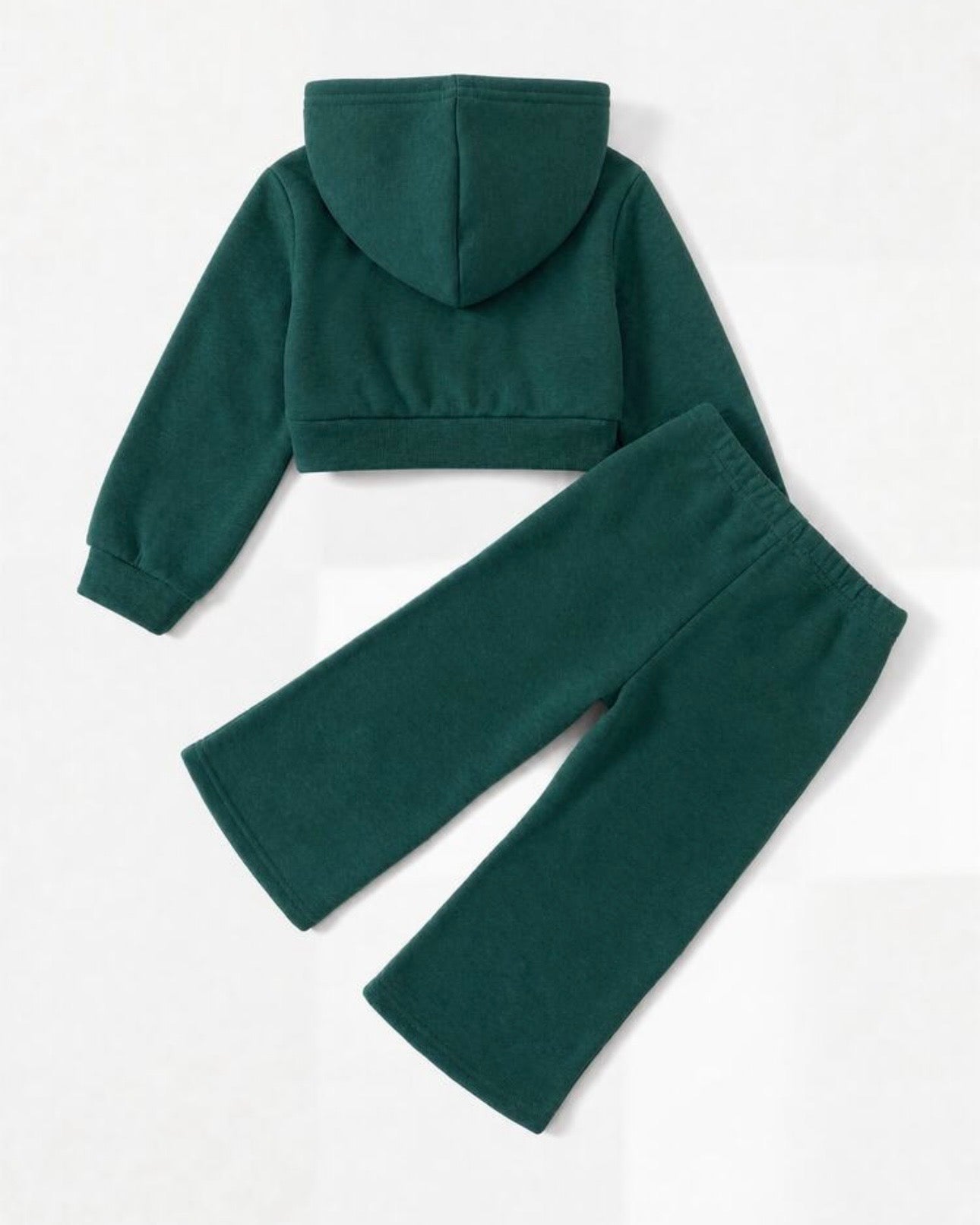 Baby Girl Green Knit Hooded Jacket & Pants Setr