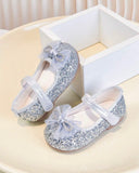 1 Pair Girls' Sweet Glitter Bow Princess Shoes