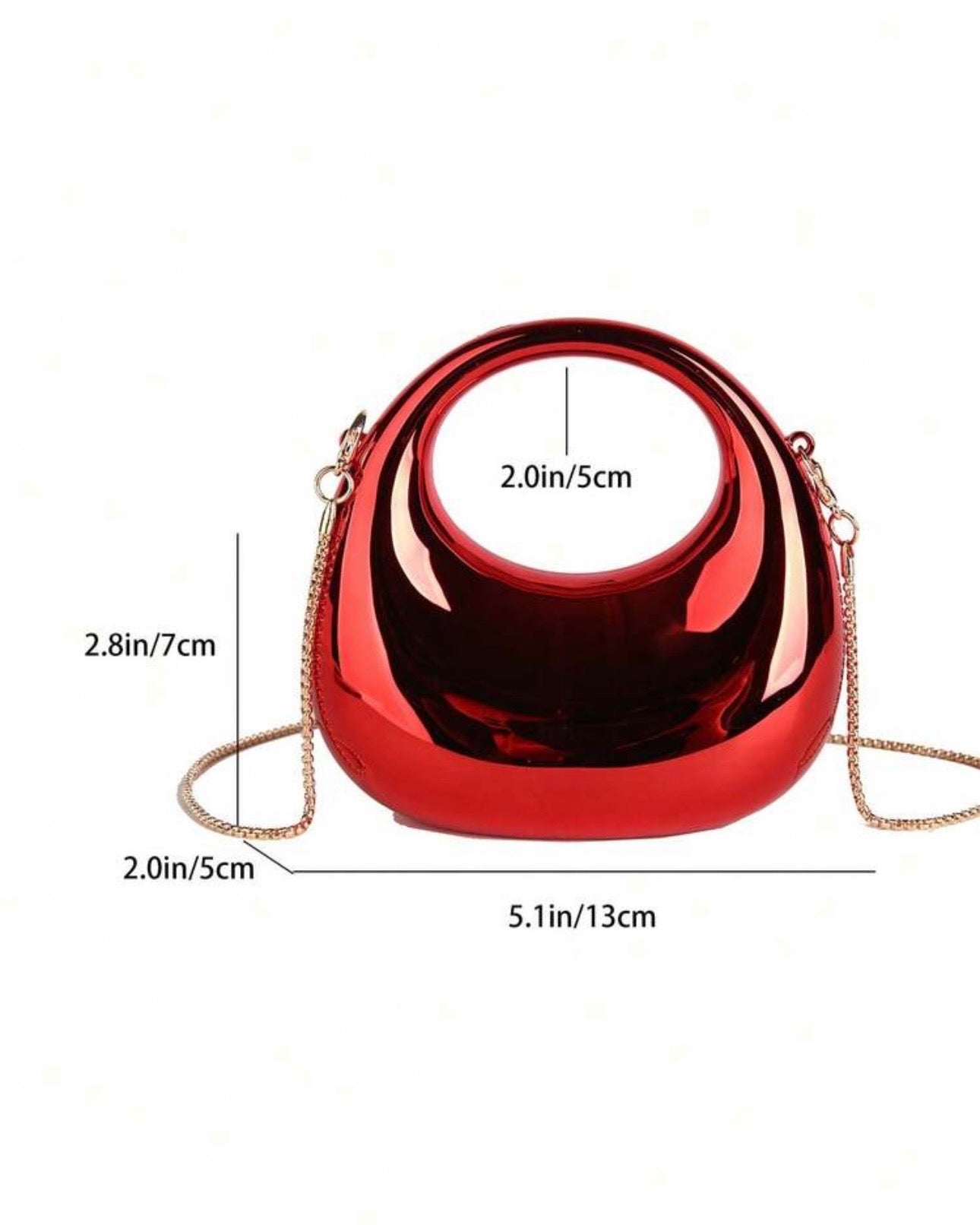 Acrylic Red Crescent Moon Mini Clutch Bags