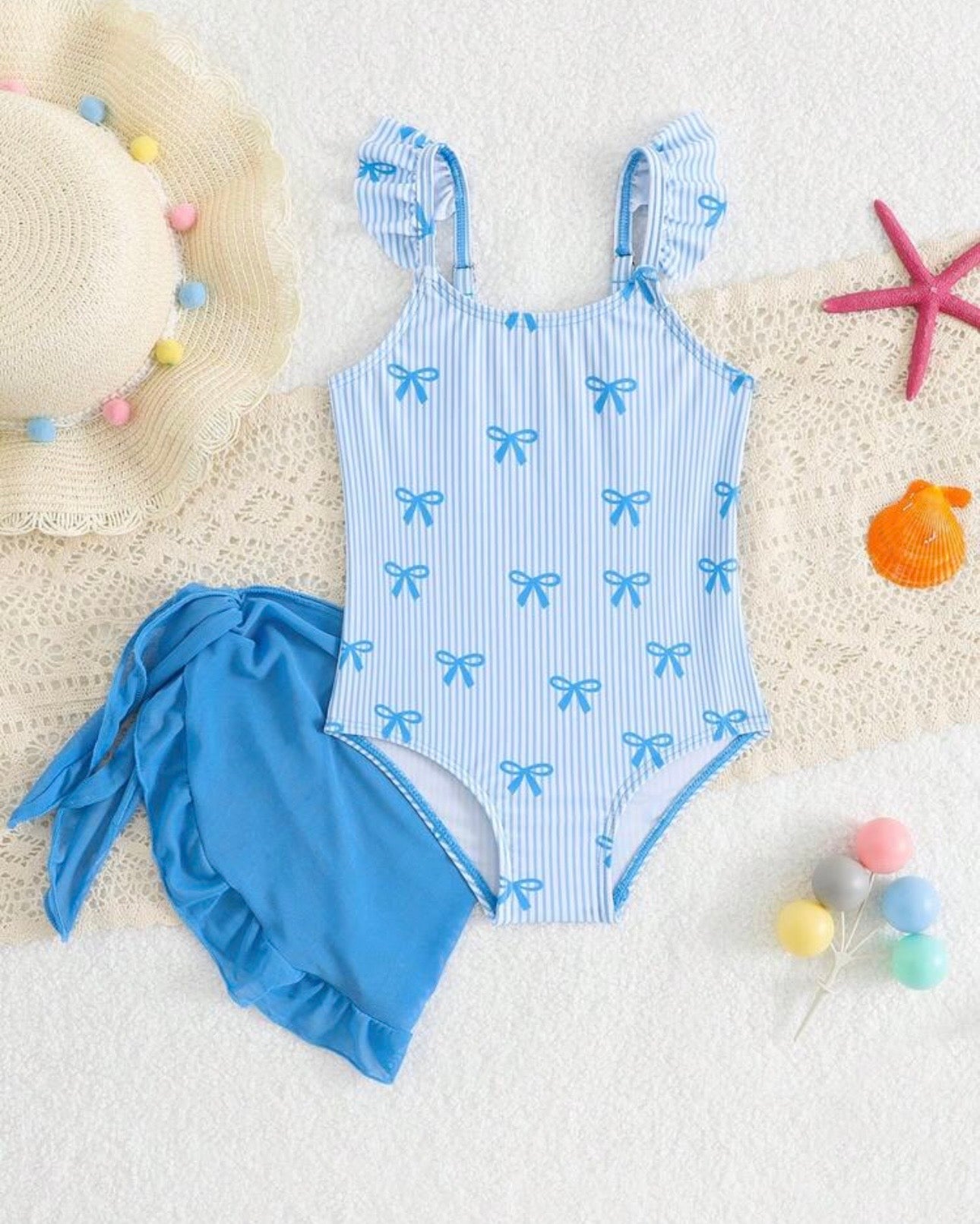 Baby Girls’ Bow Print One-Piece Swimsuit