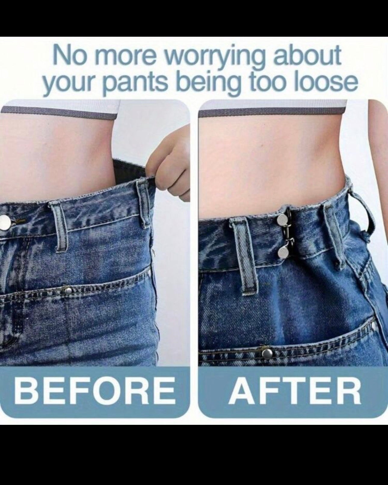 2 Pairs of Waist Cinchers / Buckle for Jeans Adjustment