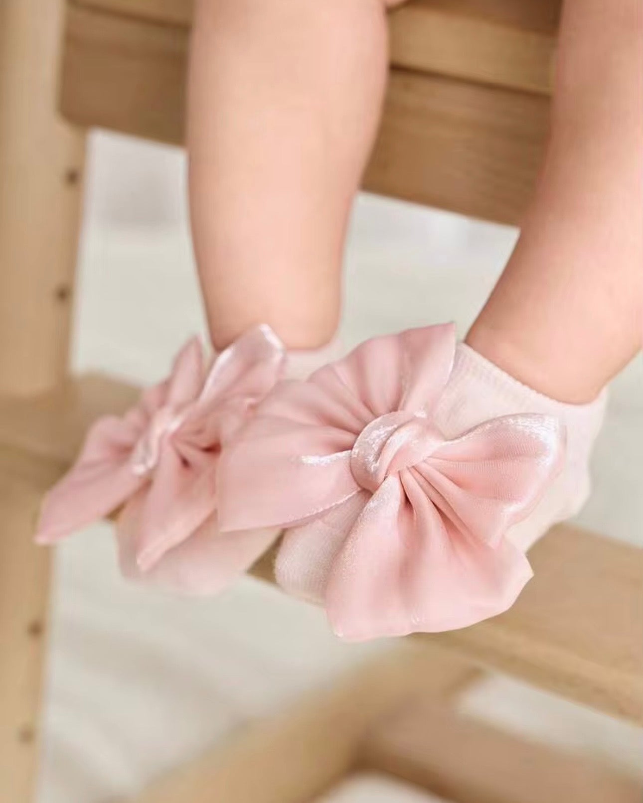 2 Pairs Baby Socks With Bow Decor