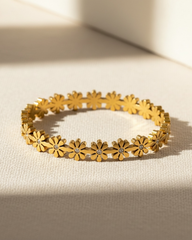 Anti-Tarnish Golden Daisy and Zirconia Bracelet
