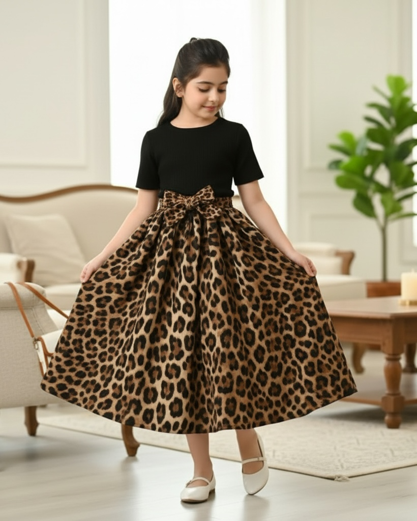 Black Leopard Patchwork Dress – Bold Summer Style