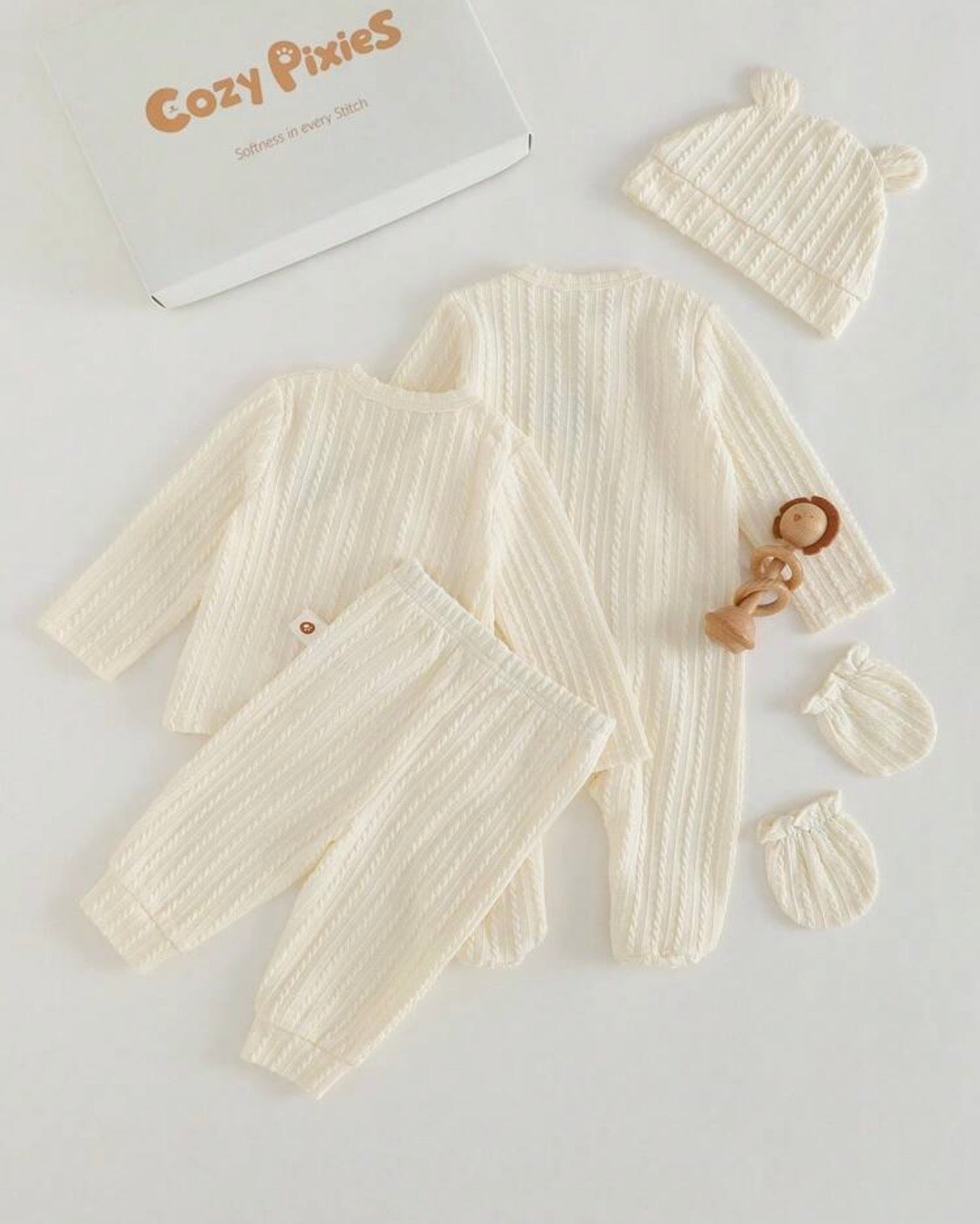 Newborn Baby Unisex Beige Comfortable Gift Set