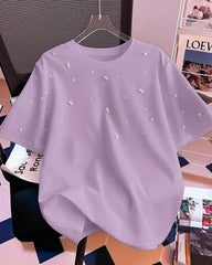 Women’s Purple Beaded T-Shirt