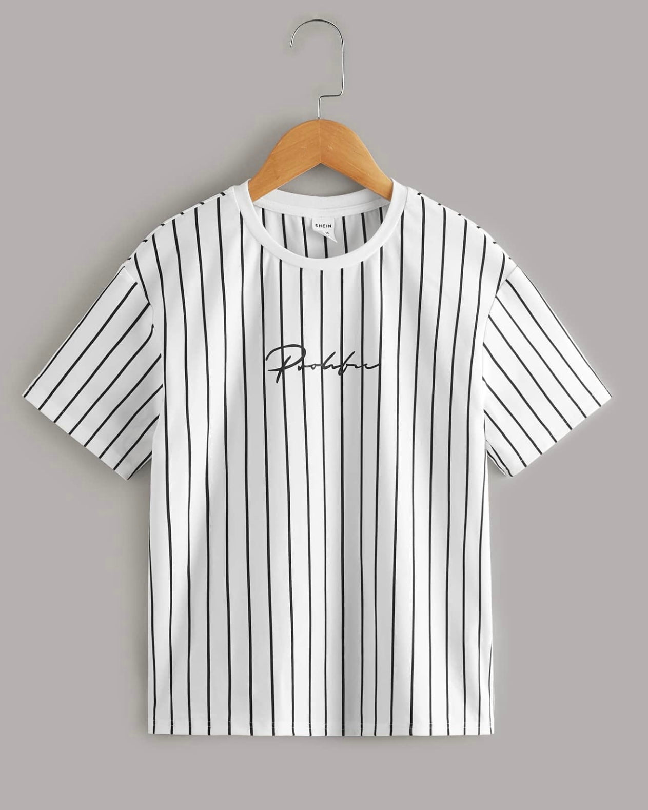 Tween Boy Bundle of 2 Drop Shoulder Letter & Striped Pattern T-Shirts