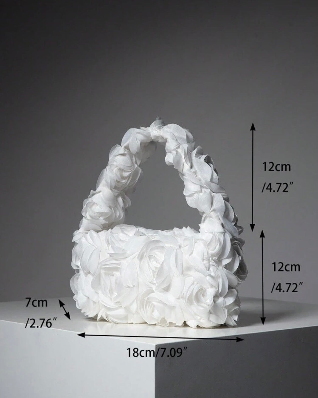 White Rose Pattern  Elegant Handbag